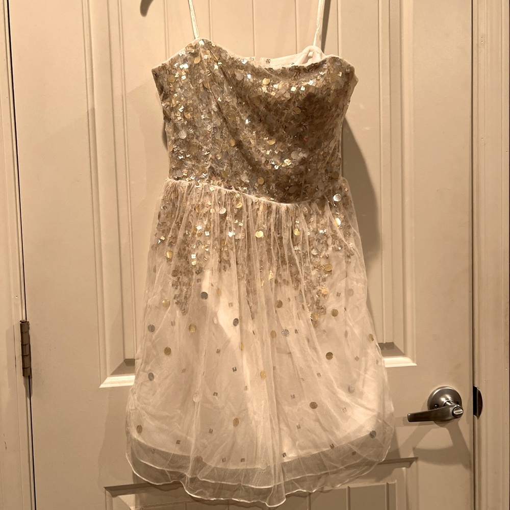 Adrianna Papell Sparkly Gold/Silver Dress